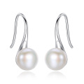 Elegant Simple Siver Freshwater Pear Stud Earrings